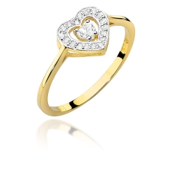Pierścionek zaręczynowy z żółtego złota z diamentami 0,19ct Fire Of Love BW-442