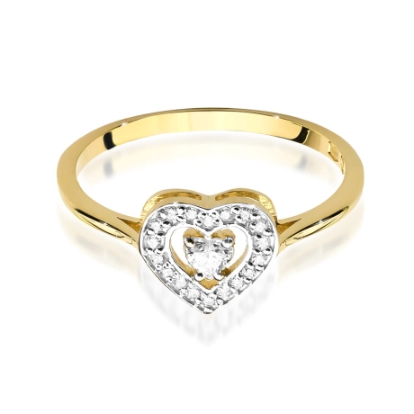 Przejdź do produktu Pierścionek zaręczynowy z żółtego złota z diamentami 0,19ct Fire Of Love