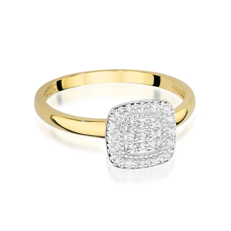 Przejdź do produktu Pierścionek zaręczynowy z żółtego złota z diamentami 0,13ct Fire Of Love