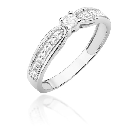 Przejdź do produktu Pierścionek zaręczynowy z białego złota z diamentami 0,17ct Fire Of Love
