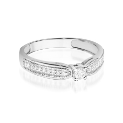 Pierścionek zaręczynowy z białego złota z diamentami 0,17ct Fire Of Love BW-449-b