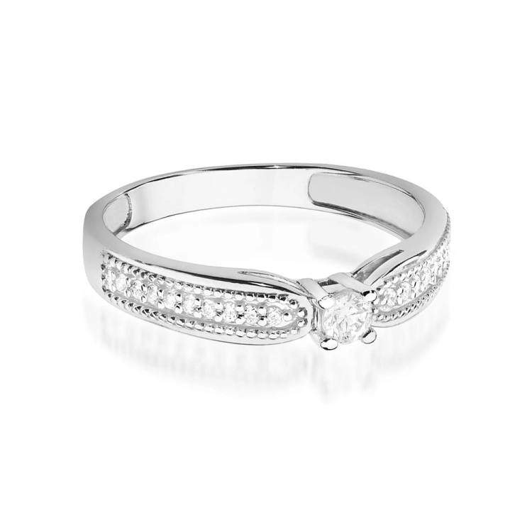 Pierścionek zaręczynowy z białego złota z diamentami 0,17ct Fire Of Love BW-449-b