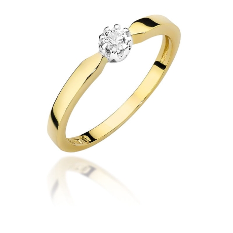 Przejdź do produktu Pierścionek zaręczynowy z żółtego złota z diamentem 0,10ct Fire Of Love 