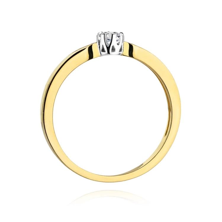 Pierścionek zaręczynowy z żółtego złota z diamentem 0,10ct Fire Of Love BW-450-0,10ct