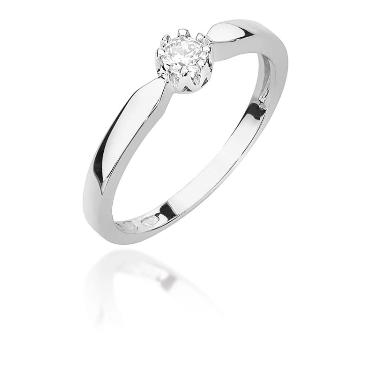Pierścionek zaręczynowy z białego złota z diamentem 0,15ct Fire Of Love BW-450-0,15ct-b