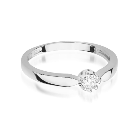 Przejdź do produktu Pierścionek zaręczynowy z białego złota z diamentem 0,15ct Fire Of Love