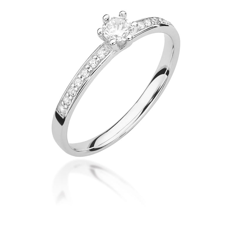 Pierścionek zaręczynowy z białego złota z diamentami 0,17ct Fire Of Love BW-459-0,17ct-b