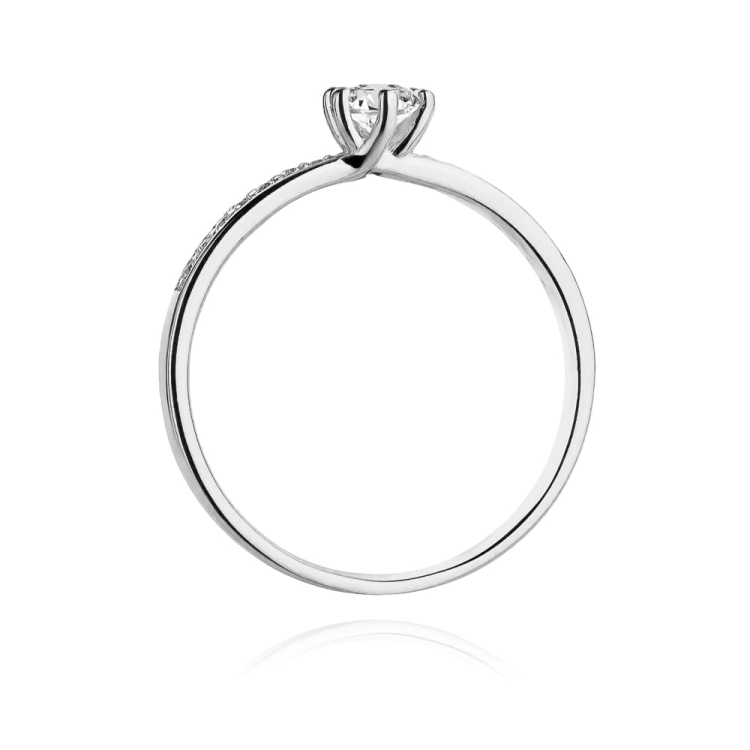 Pierścionek zaręczynowy z białego złota z diamentami 0,17ct Fire Of Love BW-459-0,17ct-b