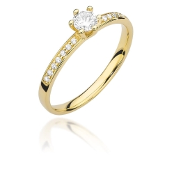 Pierścionek zaręczynowy z żółtego złota z diamentami 0,37ct Fire Of Love BW-459-0,37ct