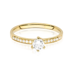 Pierścionek zaręczynowy z żółtego złota z diamentami 0,37ct Fire Of Love BW-459-0,37ct