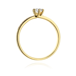 Pierścionek zaręczynowy z żółtego złota z diamentami 0,37ct Fire Of Love BW-459-0,37ct
