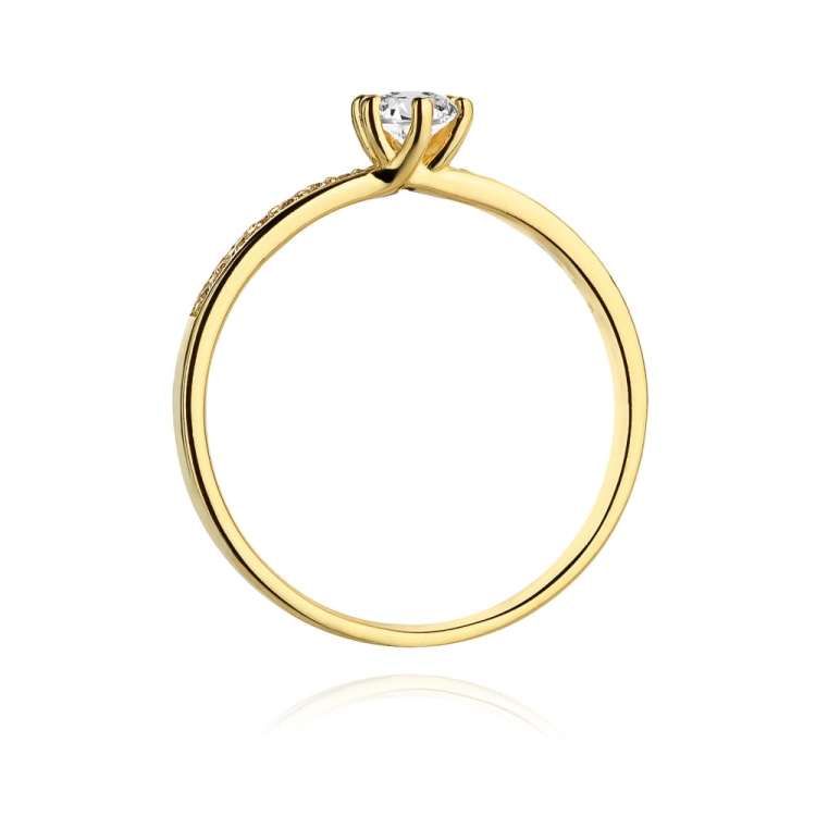 Pierścionek zaręczynowy z żółtego złota z diamentami 0,37ct Fire Of Love BW-459-0,37ct