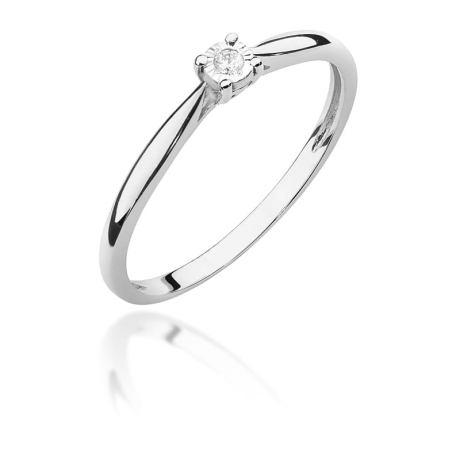 Przejdź do produktu Pierścionek zaręczynowy z białego złota z diamentem 0,01ct Fire Of Love