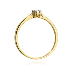 Pierścionek zaręczynowy z żółtego złota z diamentem 0,03ct Fire Of Love BW-461-0,03ct