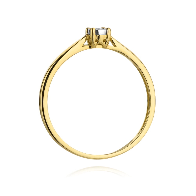 Pierścionek zaręczynowy z żółtego złota z diamentem 0,03ct Fire Of Love BW-461-0,03ct