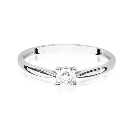 Przejdź do produktu Pierścionek zaręczynowy z białego złota z diamentem 0,08ct Fire Of Love