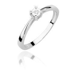 Pierścionek zaręczynowy z białego złota z diamentem 0,02ct Fire Of Love BW-463-b