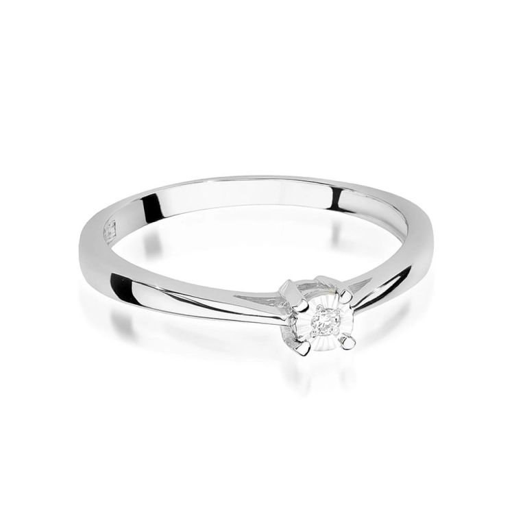 Pierścionek zaręczynowy z białego złota z diamentem 0,02ct Fire Of Love BW-463-b