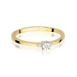 Pierścionek zaręczynowy z żółtego złota z diamentami 0,02ct Fire Of Love BW-464