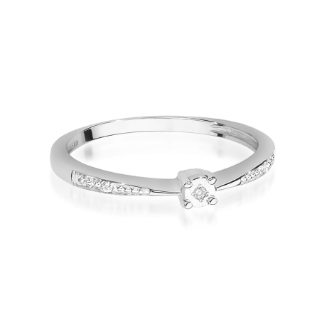 Przejdź do produktu Pierścionek zaręczynowy z białego złota z diamentami 0,02ct Fire Of Love 