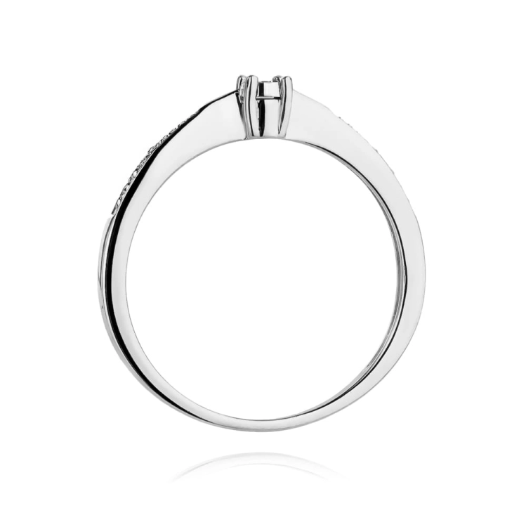 Pierścionek zaręczynowy z białego złota z diamentami 0,02ct Fire Of Love BW-465-b