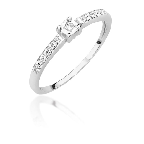 Przejdź do produktu Pierścionek zaręczynowy z białego złota z diamentami 0,07ct Fire Of Love