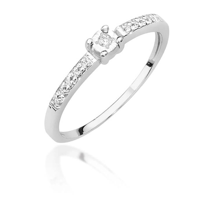 Pierścionek zaręczynowy z białego złota z diamentami 0,07ct Fire Of Love BW-467-b
