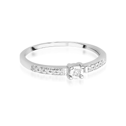 Pierścionek zaręczynowy z białego złota z diamentami 0,07ct Fire Of Love BW-467-b
