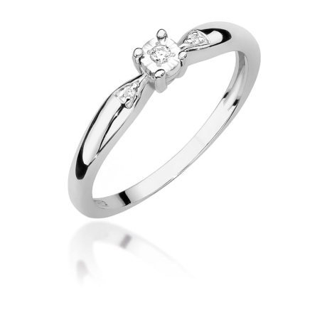 Przejdź do produktu Pierścionek zaręczynowy z białego złota z diamentami 0,03ct Fire Of Love 