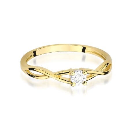 Przejdź do produktu Pierścionek zaręczynowy z żółtego złota z diamentem 0,03ct Fire Of Love