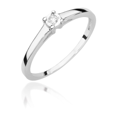 Pierścionek zaręczynowy z białego złota z diamentem 0,03ct Fire Of Love BW-471-b
