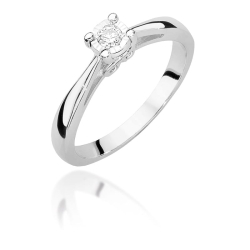 Pierścionek zaręczynowy z białego złota z diamentem 0,08ct Fire Of Love BW-475-b