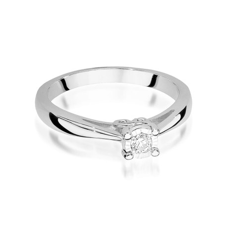 Przejdź do produktu Pierścionek zaręczynowy z białego złota z diamentem 0,08ct Fire Of Love