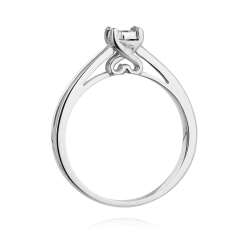 Pierścionek zaręczynowy z białego złota z diamentem 0,08ct Fire Of Love BW-475-b