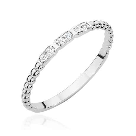 Przejdź do produktu Pierścionek zaręczynowy z białego złota z diamentami 0,03ct Fire Of Love