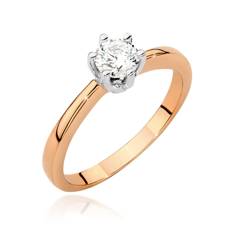 Pierścionek zaręczynowy z różowego złota z diamentem 0,40ct Fire Of Love BW-482-0,40ct-r
