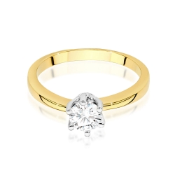 Pierścionek zaręczynowy z żółtego złota z diamentem 0,50ct Fire Of Love BW-482-0,50ct