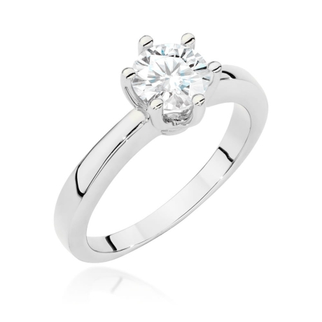 Przejdź do produktu Pierścionek zaręczynowy z białego złota z diamentem 0,70ct Fire Of Love 