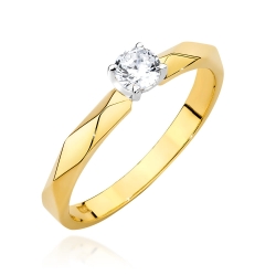 Pierścionek zaręczynowy z żółtego złota z diamentem 0,15ct Fire Of Love BW-484-0,15ct