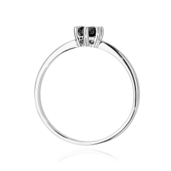 Pierścionek zaręczynowy z białego złota z czarnym diamentem 0,30ct Fire Of Love BW-496-b