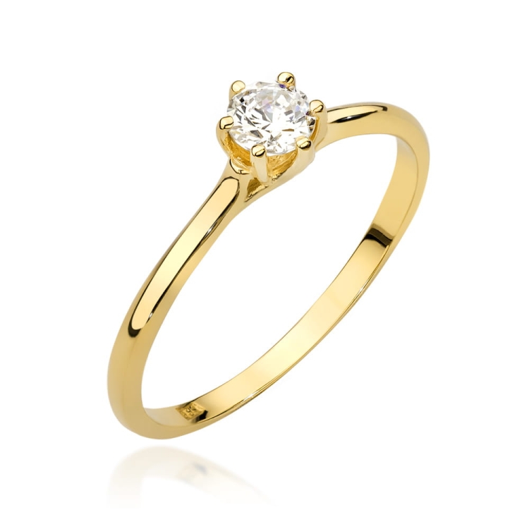 Pierścionek zaręczynowy z żółtego złota z diamentami 0,21ct Fire Of Love GW-499-0,21ct