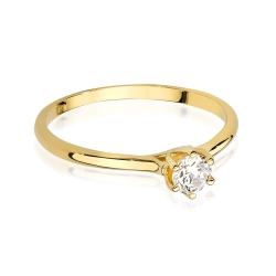 Pierścionek zaręczynowy z żółtego złota z diamentami 0,21ct Fire Of Love GW-499-0,21ct