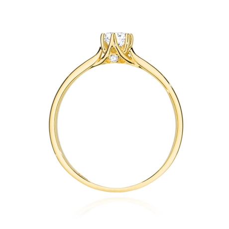 Przejdź do produktu Pierścionek zaręczynowy z żółtego złota z diamentami 0,21ct Fire Of Love