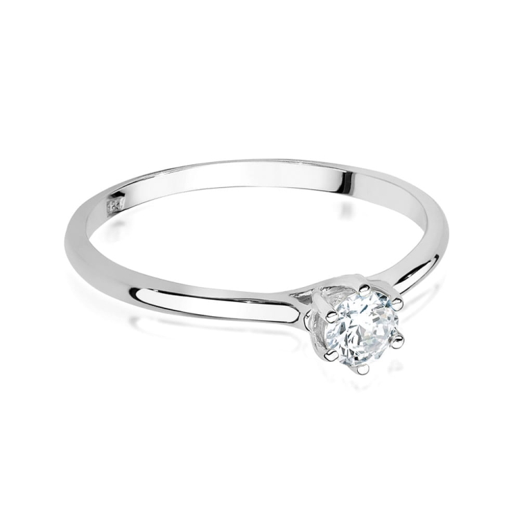 Pierścionek zaręczynowy z białego złota z diamentami 0,26ct Fire Of Love GW-499-0,26ct-b