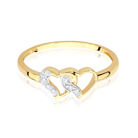 Przejdź do produktu Pierścionek zaręczynowy z żółtego złota z diamentami 0,06ct Fire Of Love