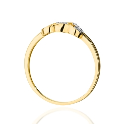 Pierścionek zaręczynowy z żółtego złota z diamentami 0,06ct Fire Of Love BW-500