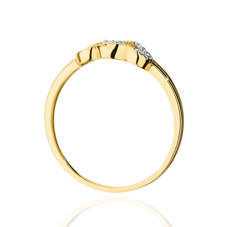 Pierścionek zaręczynowy z żółtego złota z diamentami 0,06ct Fire Of Love BW-500