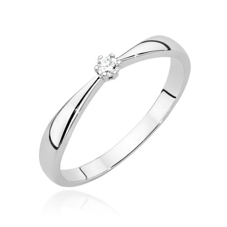 Przejdź do produktu Pierścionek zaręczynowy z białego złota z diamentem 0,04ct Fire Of Love 