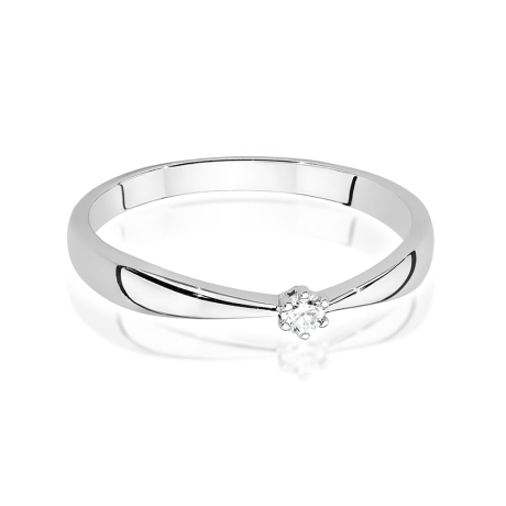 Przejdź do produktu Pierścionek zaręczynowy z białego złota z diamentem 0,04ct Fire Of Love 