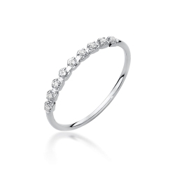 Pierścionek zaręczynowy z białego złota z diamentami 0,045ct Fire Of Love BW-504-b